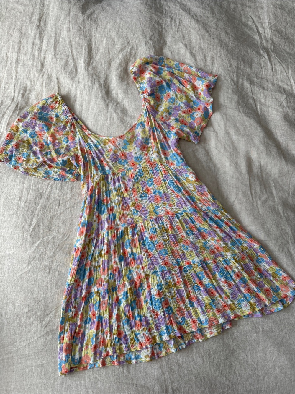 Butterfly sleeve dress